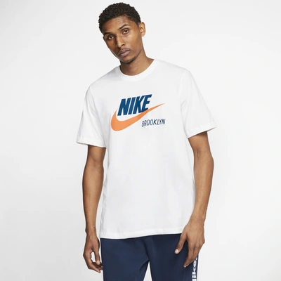 Shop Nike Mens  Nsw City T-shirt In White/blue
