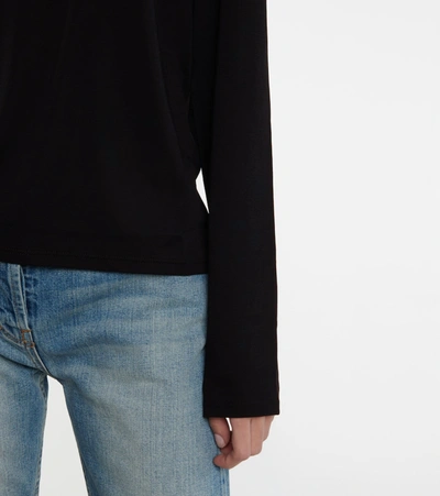The Row Gather Detail Crewneck Cotton Top In Black
