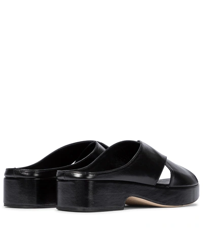 Shop By Far Iggy Leather Platform Sandals In Black