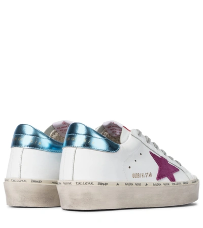 Shop Golden Goose Hi Star Leather Sneakers In White