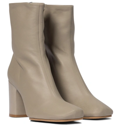 Shop Acne Studios Leather Ankle Boots In Beige