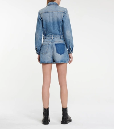 Shop Red Valentino Denim Playsuit In Blue