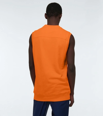 Shop Balmain Cotton Tank Top In Orange