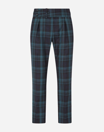 Shop Dolce & Gabbana Check Wool Pants In Multicolor