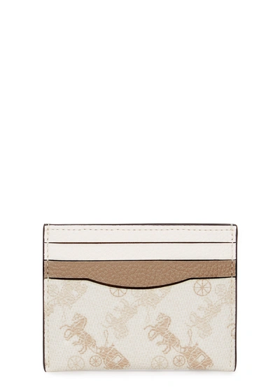 Shop Coach Ivory Leather Card Holder In White