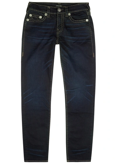 Shop True Religion Rocco Dark Blue Slim-leg Jeans