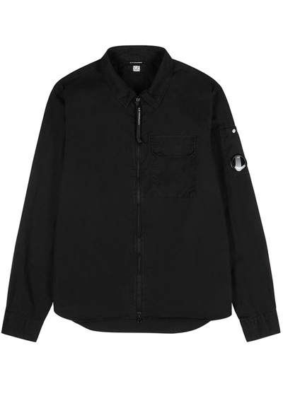 Shop C.p. Company Black Cotton Overshirt