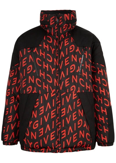 Shop Givenchy Reversible Logo-print Shell Jacket In Black And Red