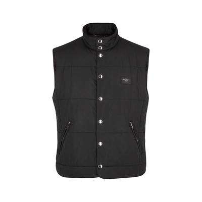 Shop Dolce & Gabbana Black Quilted Shell Gilet