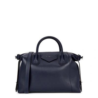 Shop Givenchy Antigona Soft Medium Navy Leather Tote