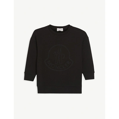 Shop Moncler Logo-print Cotton-blend Sweatshirt 4-14 Years In Black