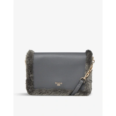 Shop Dune Womens Grey-faux Fur Dasha Faux-fur Trim Cross-body Bag 1 Size