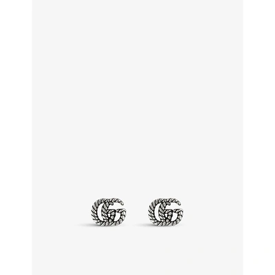Shop Gucci Womens Gg Marmont Sterling Silver Earrings