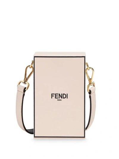 Shop Fendi Mini Box Logo Crossbody Bag In Pink