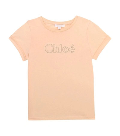Shop Chloé Glitter Logo T-shirt (2-14 Years)