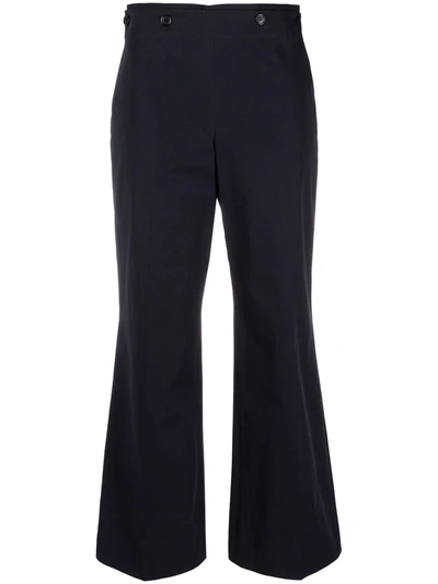 Shop Maison Margiela Flared Cropped Trousers In Blue