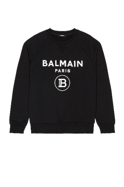 Shop Balmain Printed Sweatshirt In Black