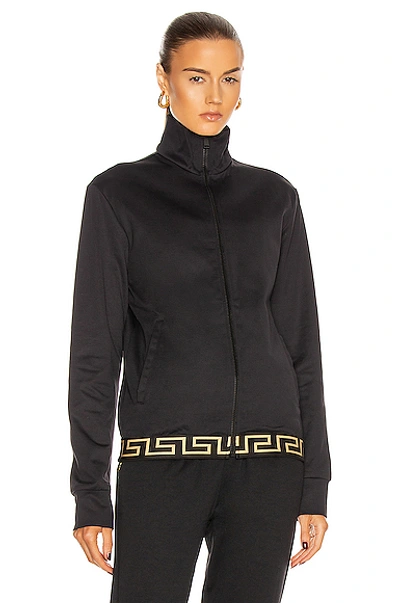 Shop Versace Long Sleeve Jacket In Black