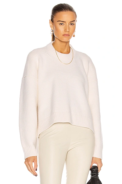 Shop Alexander Wang Drape Back Mock Neck Sweater In Ivory