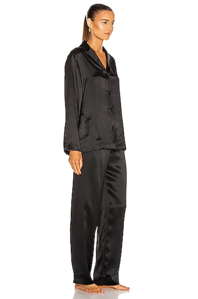 Shop La Perla Silk Long Pajamas In Black
