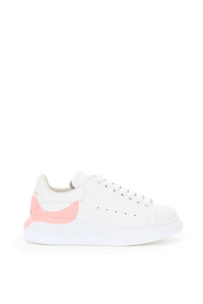 Shop Alexander Mcqueen Heel Print Oversized Sneakers In White Rose Quartz (white)