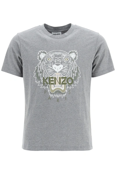 Shop Kenzo Tiger Print T-shirt In Dove Grey (grey)