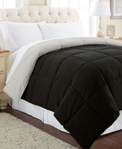 Shop Modern Threads Down Alternative Reversible Comforter, Twin In Anthracite/silver