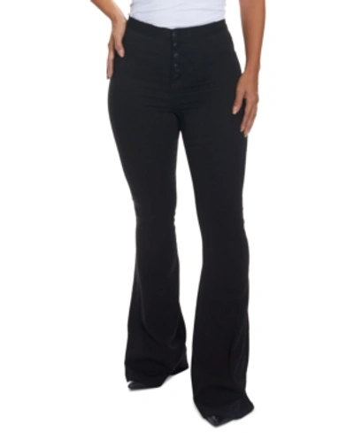 Shop Dollhouse Juniors' Curvy-fit Flare Jeans In Black