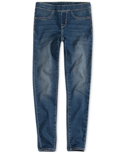 Levi's Toddler Girls Adjustable Waistband Stretch Denim Jeggings In Medium Blue