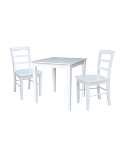 Shop International Concepts 30x30 Dining Table With 2 Ladder Back Chairs