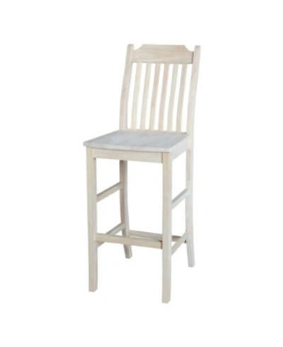 Shop International Concepts Mission Bar Height Stool In Cream