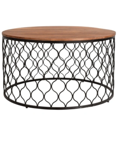 Shop Crestview Jonithon Round Coffee Table In Medium Brown