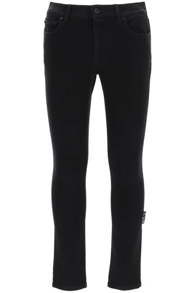 Shop Off-white Skinny Jeans Diag Pocket In Black