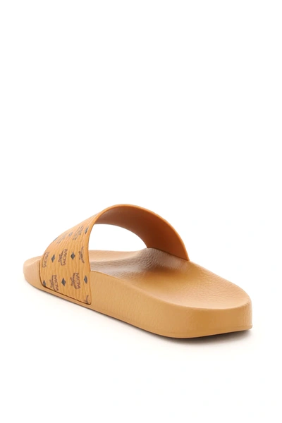 Mcm Heel Sandals With Flat Sole And Open Toe In Brown