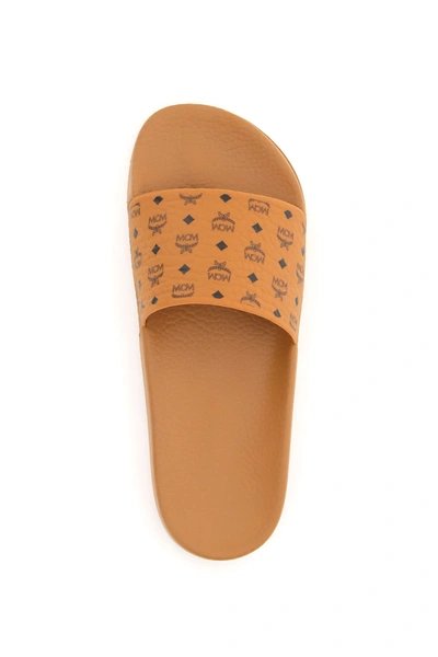 Mcm Heel Sandals With Flat Sole And Open Toe In Brown