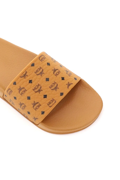 Mcm Heel Sandals With Flat Sole And Open Toe In Brown