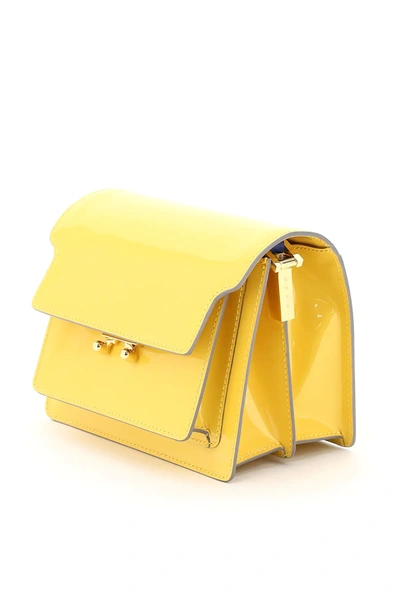 Shop Marni New Trunk Mini Shoulder Bag In Yellow,blue