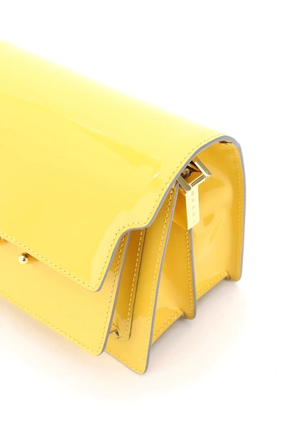 Shop Marni New Trunk Mini Shoulder Bag In Yellow,blue