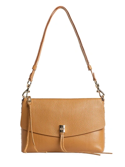 Shop Rebecca Minkoff Darren Leather Shoulder Bag In Cool Tan