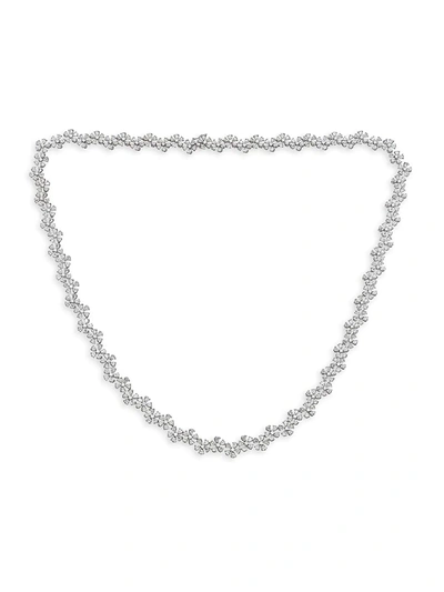 Shop Zydo Luminal 18k White Gold & Diamond Floral Necklace