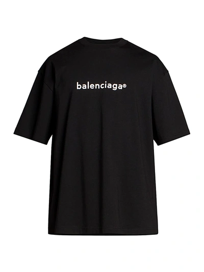 Shop Balenciaga Men's New Copyright Jersey T-shirt In Black White