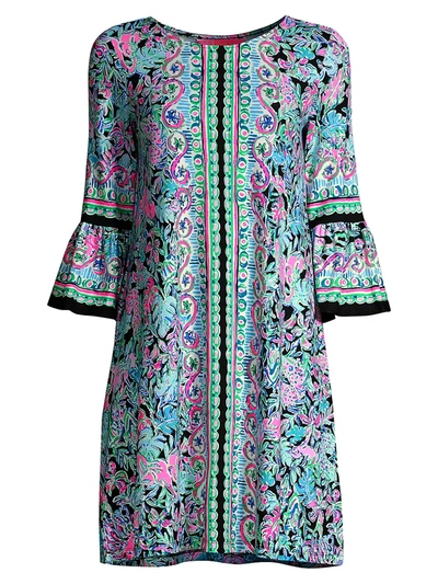 Shop Lilly Pulitzer Women's Ophelia Print Tunic Dress In Onyx Lets Get Wild