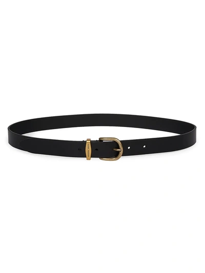 Shop Isabel Marant Zadd Leather Belt In Black Brass