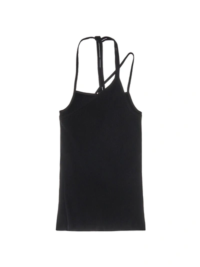 Shop Helmut Lang Women's Asymmetric Rib Slip Tank Top In Basalt Black