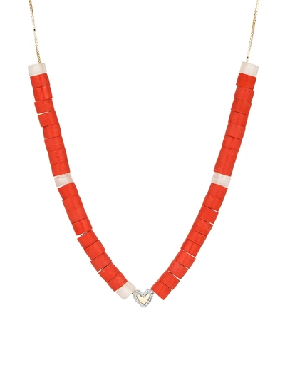 Shop Adina Reyter Design Kits 14k Yellow Gold, Diamond, Red Jasper & Rose Quartz Necklace