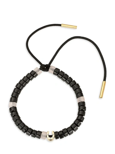 Shop Adina Reyter Women's Design Kits Onyx, Rose Quartz & Diamond Leather Cord For Luck Bracelet In Black