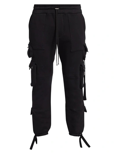 Shop Amiri Tactical Cargo Sweatpants In Black