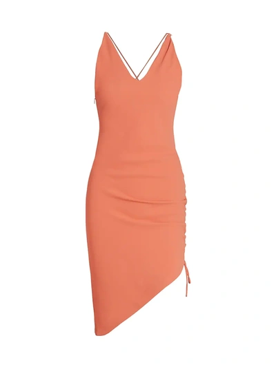 Shop Iro Clody Drawstring Detail Bodycon Dress In Apricot