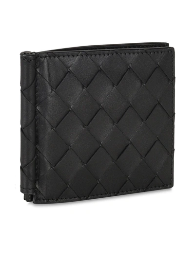 Shop Bottega Veneta Intrecciato Weave Bi-fold Wallet In Black