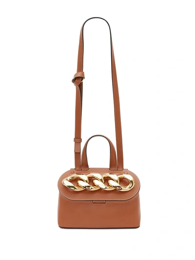 Shop Jw Anderson Small Chain Lid Crossbody Bag In Brown